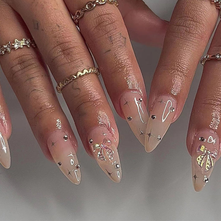 Artful stiletto nails with elegant decoration design Bowlift