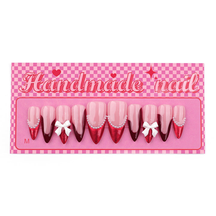 Artificial acrylic nails with detailed floral accents Bowlift