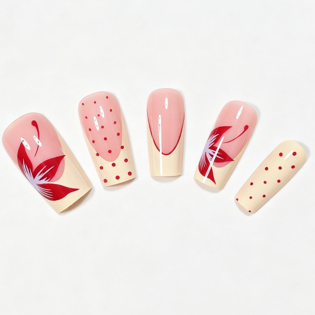 Artistic Press-On Nail Design Bowlift