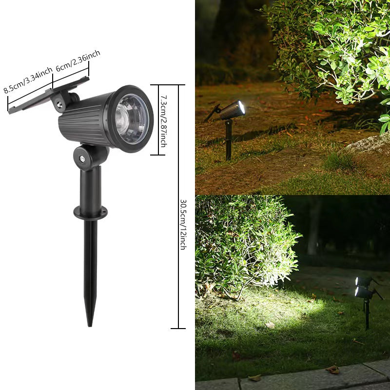 Adjustable Solar LED Garden Spotlight Stake With Swivel Head Integrated Solar Panel And Weatherproof Housing Bowlift