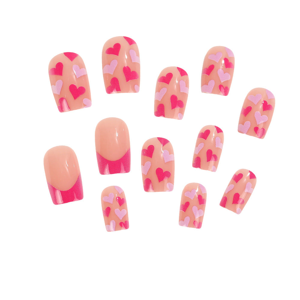 Artificial nails with romantic heart designs Bowlift