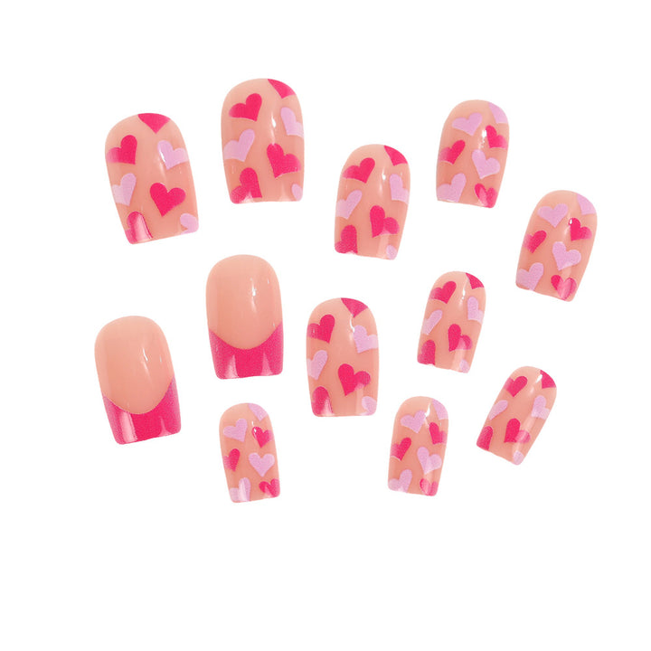 Artificial nails with romantic heart designs Bowlift