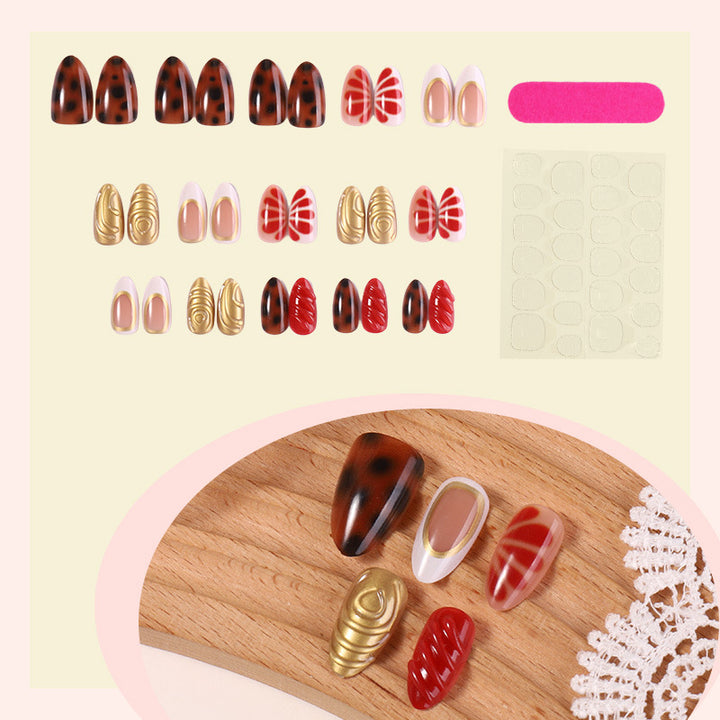 Decorative Press-On Nail Art Set with Unique Seasonal Designs Bowlift