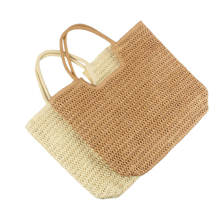 Handbag Made From Handwoven Natural Material With Large Carrying Handles Bowlift