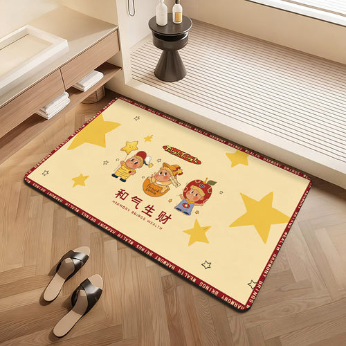 Playful Cartoon-Themed Bath Mat