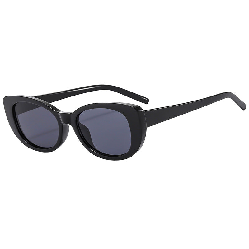 Women's Cat-Eye Sunglasses with High-Gloss Plastic Frame Bowlift