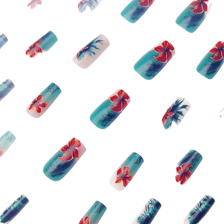 Floral Design Gel Nail Art Bowlift