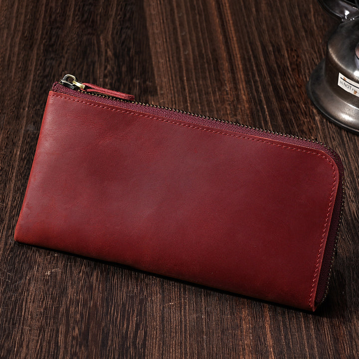 Premium Leather Zippered Travel Wallet