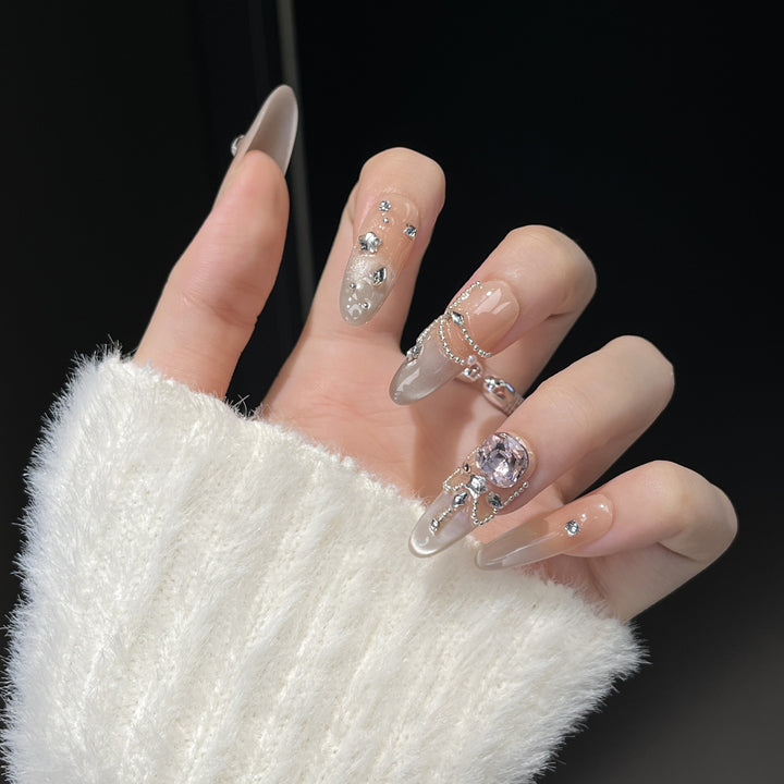 Luxury Rhinestone-Embellished Nail Art Extensions Bowlift