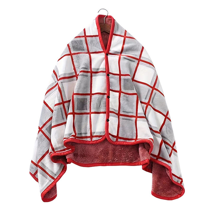 Women Comfortable Throw Blanket with Checkered Pattern Bowlift