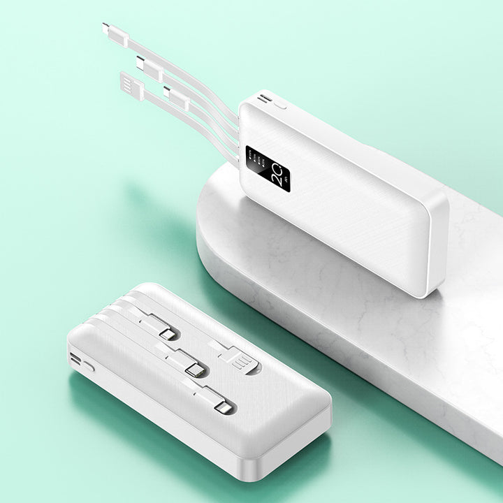 Powerful power bank with integrated multi-cable Bowlift