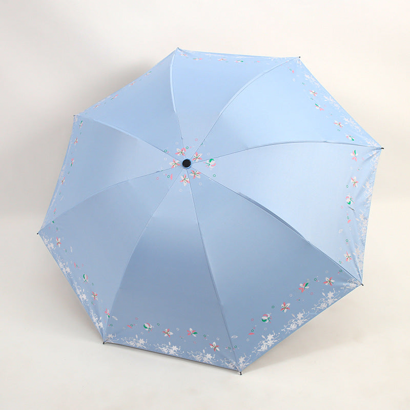 Women's Foldable Umbrella with Floral Patterns Bowlift