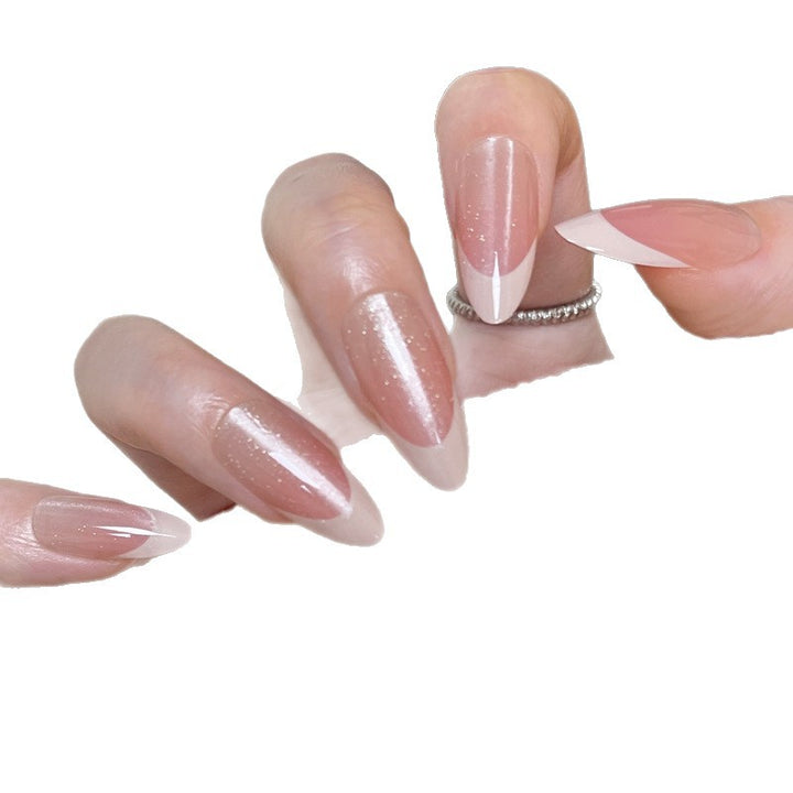 Elegant Stiletto Press-On Nails with Glitter Tip Finish Bowlift