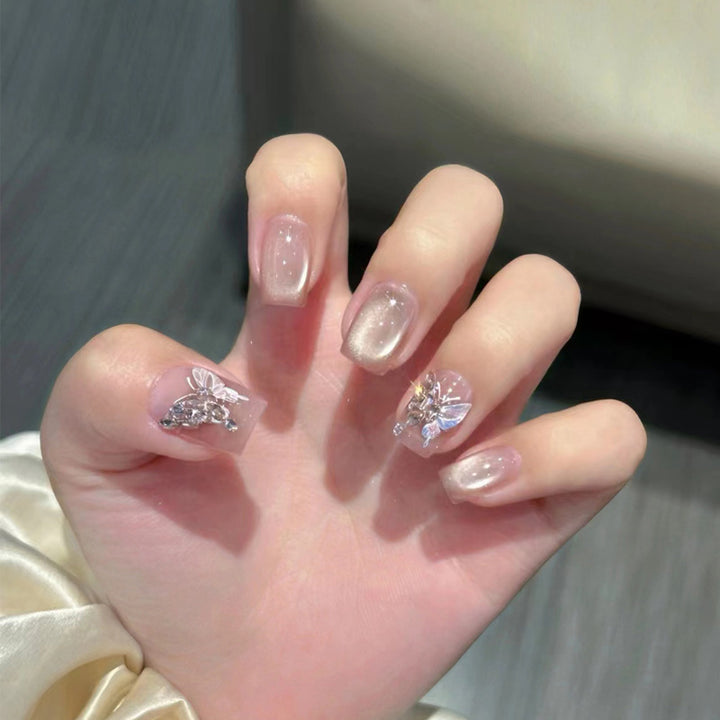 Iridescent Press-On Nail Set Bowlift