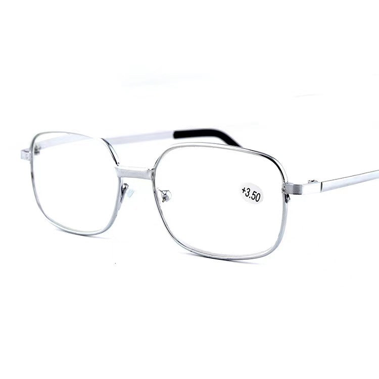 Slim rectangular metal eyeglass frames with adjustable nose pads Bowlift