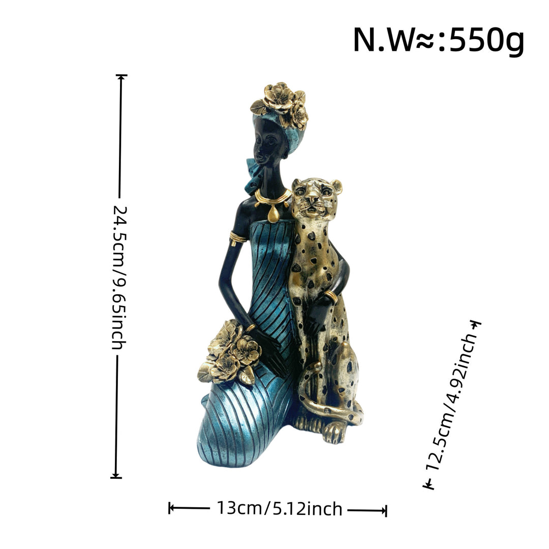 Elegant sculpture with leopard casting Bowlift