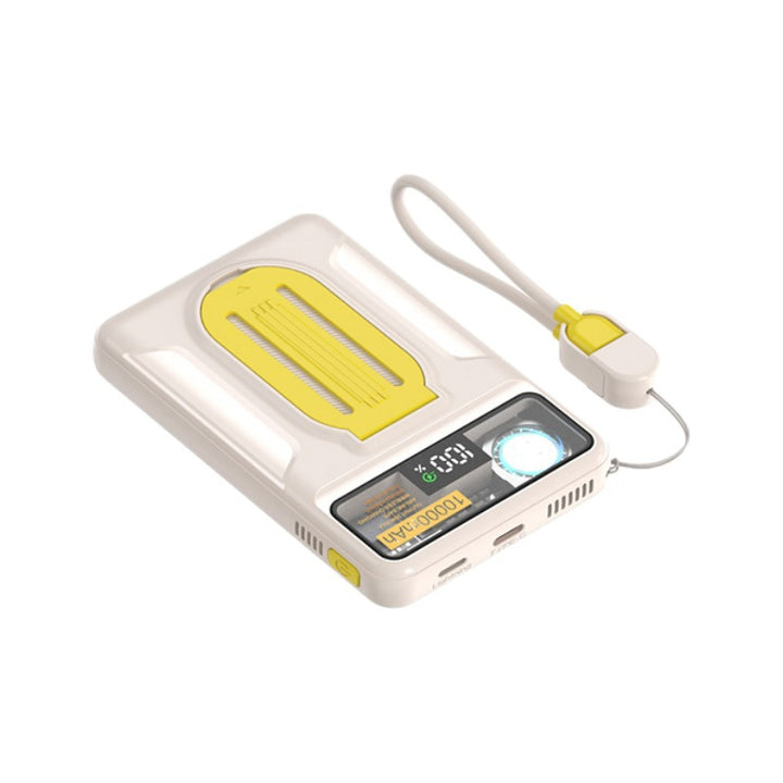 Portable power bank with integrated wireless charging station and precise LCD display Bowlift
