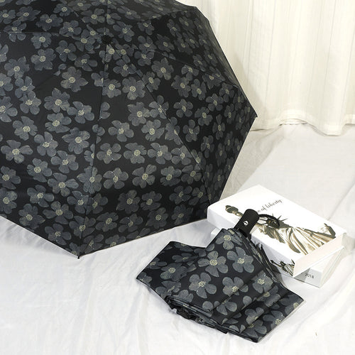 Ladies Mini Folding Umbrella with Elegant Floral Print Bowlift