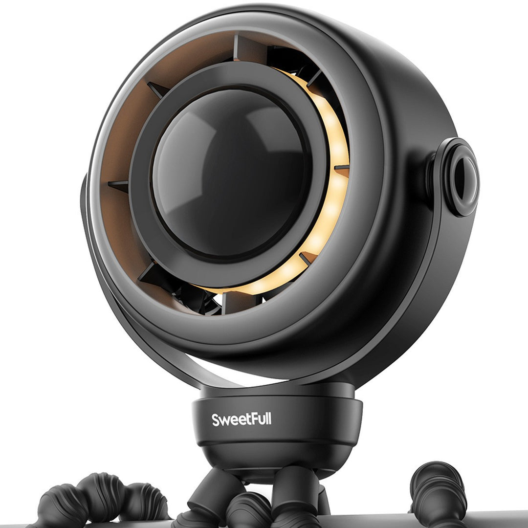 Unisex nano compact livestreaming camera with integrated ring light and flexible handlebar and tube mount Bowlift