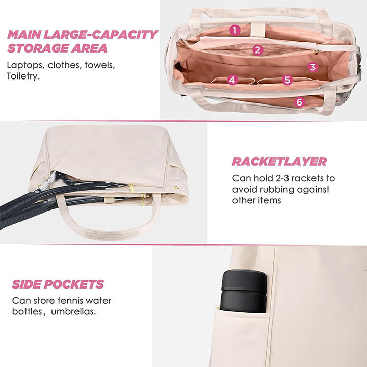 Sporty tennis bag with specialized compartments for rackets and accessories Bowlift