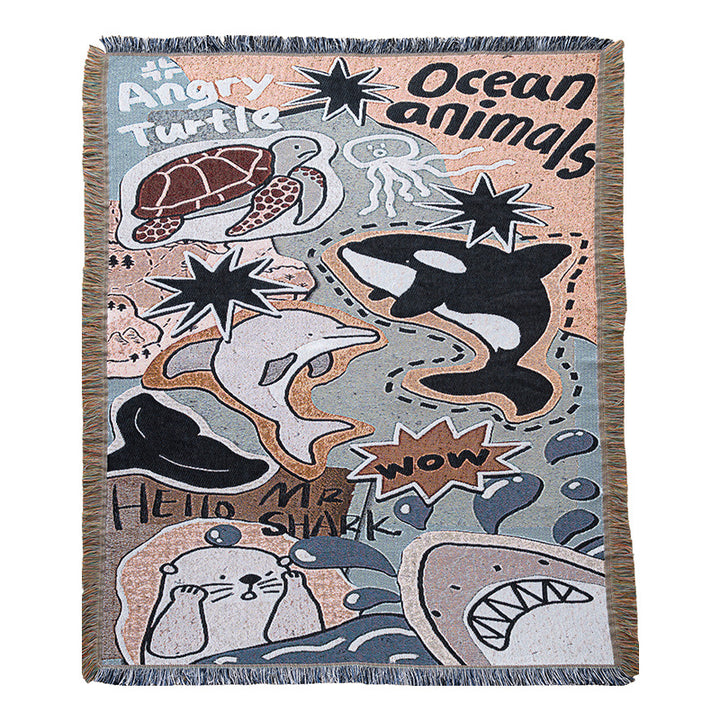 Fun Ocean-Themed Throw Blanket
