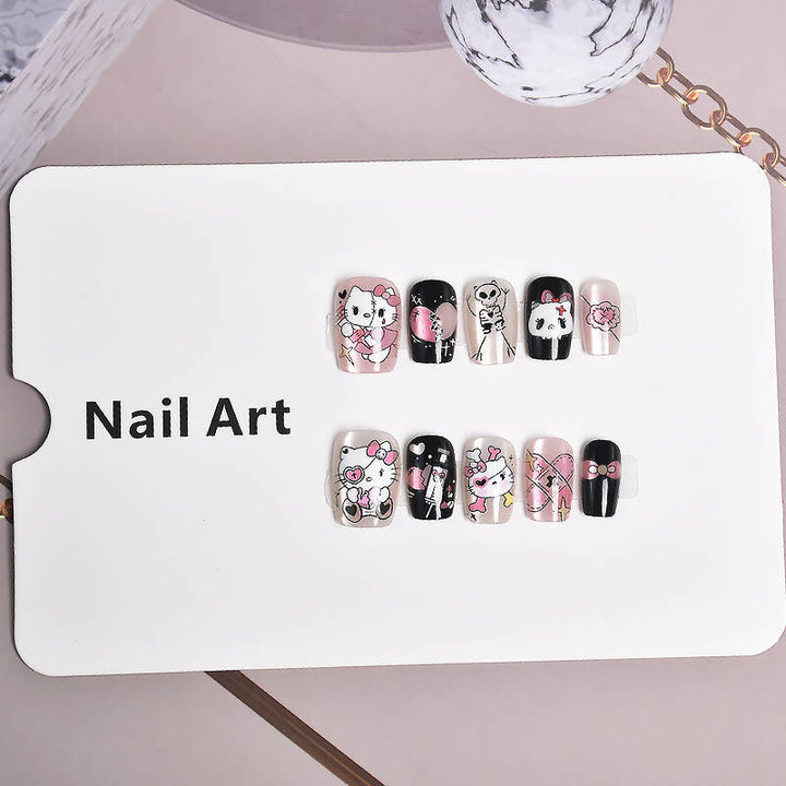 Whimsical Cartoon-Themed Press-On Nail Set Bowlift