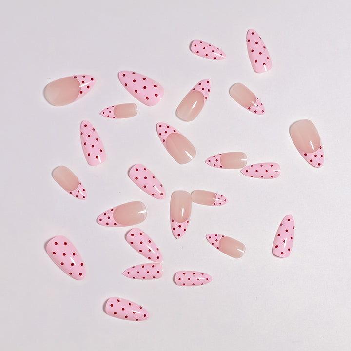 Artistic Polka Dot Press-On Nail Design Bowlift