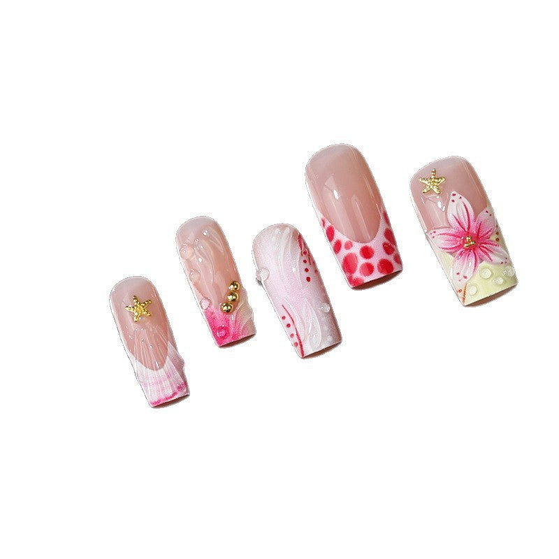 Floral Design Press-On Nail Tips Bowlift
