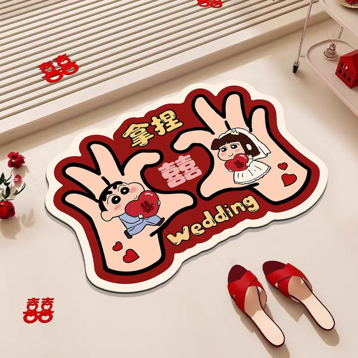 Playful Cartoon Romance Area Mat