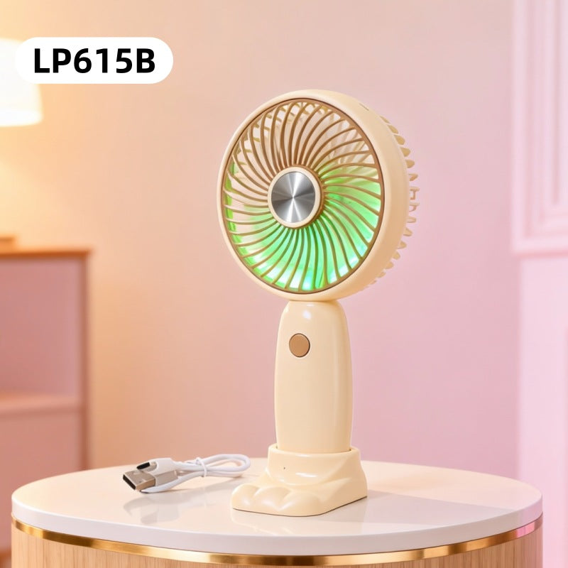 Women Portable Table Fan with LED Lighting and Ergonomic Design Bowlift