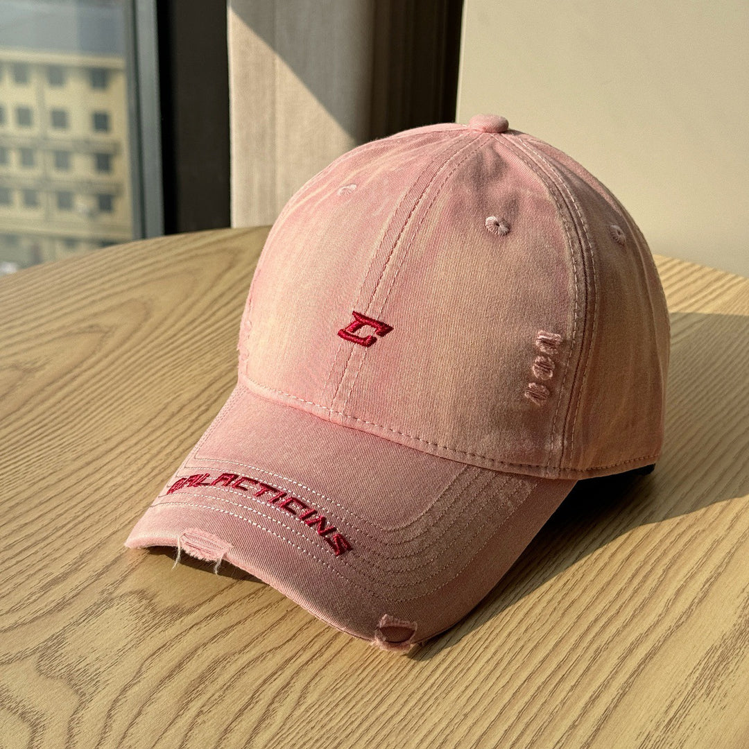 Men's Distressed Denim Baseball Cap Bowlift