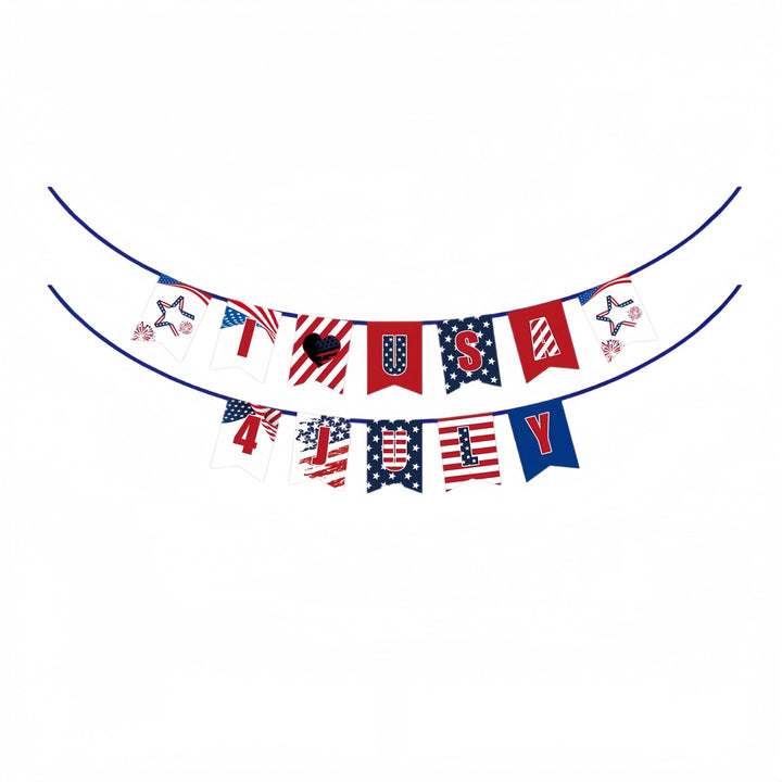 Unisex nan multiple cupcake topper set with patriotic USA motifs made of double-sided printed cardboard and wooden skewers Bowlift