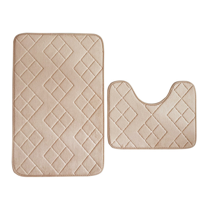 Luxurious Quilted Memory Foam Bath Mat Set Bowlift
