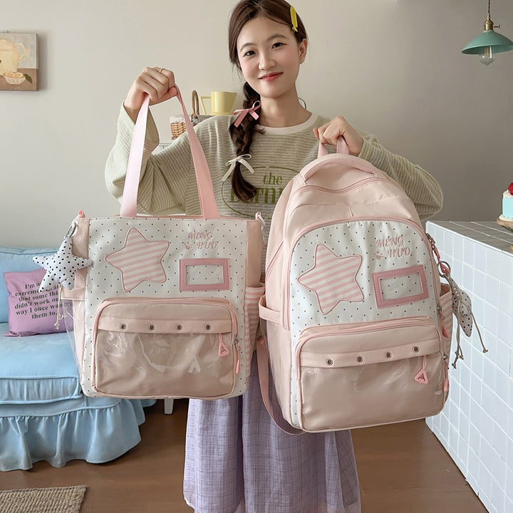 Fun-Themed Star Print Backpack Bowlift