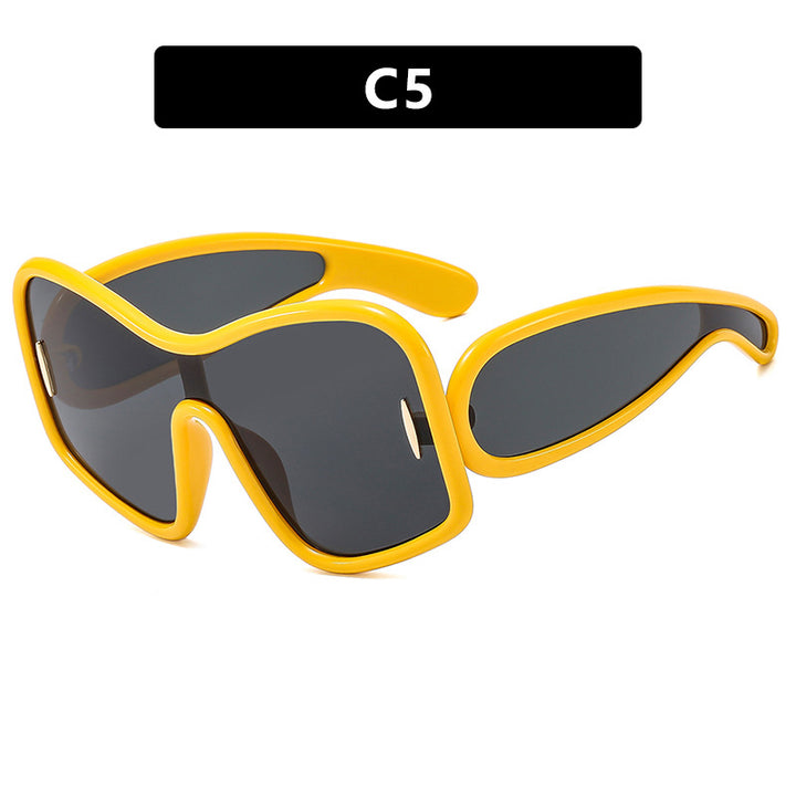 Women’s futuristic sunglasses with extra wide design and protective UV filter Bowlift