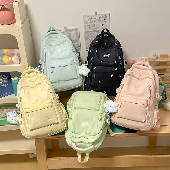 Floral Embroidered Backpack Bowlift