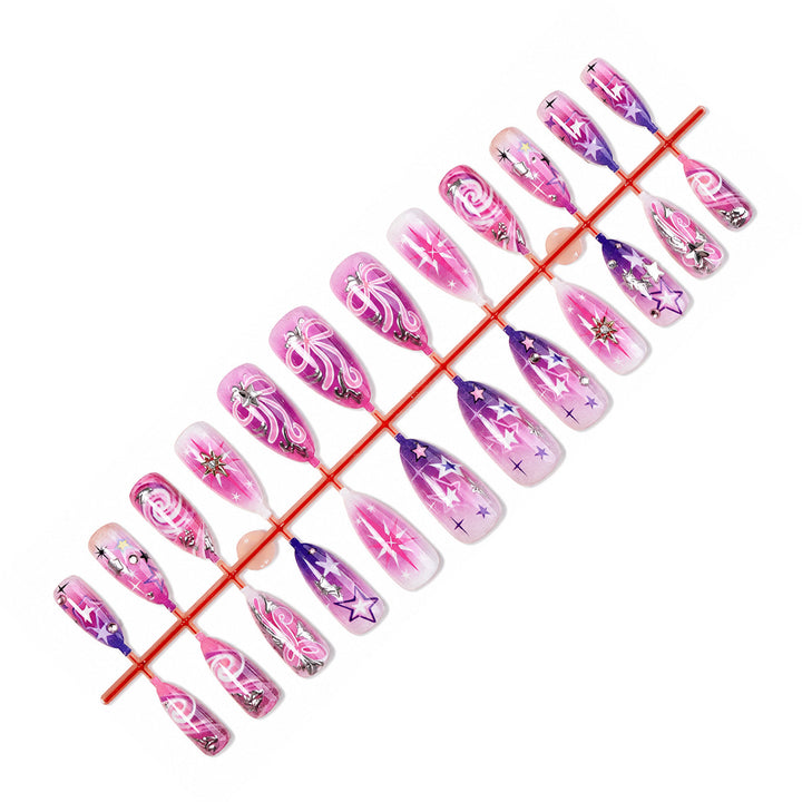 Creative Nail Art Set with Glitter and Star Motifs Bowlift