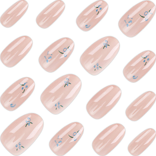 Floral-Design Press-On Nail Set Bowlift