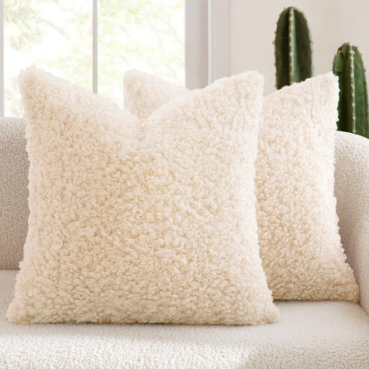 Luxury Curly Faux Shearling Decorative Throw Pillow Cover Bowlift