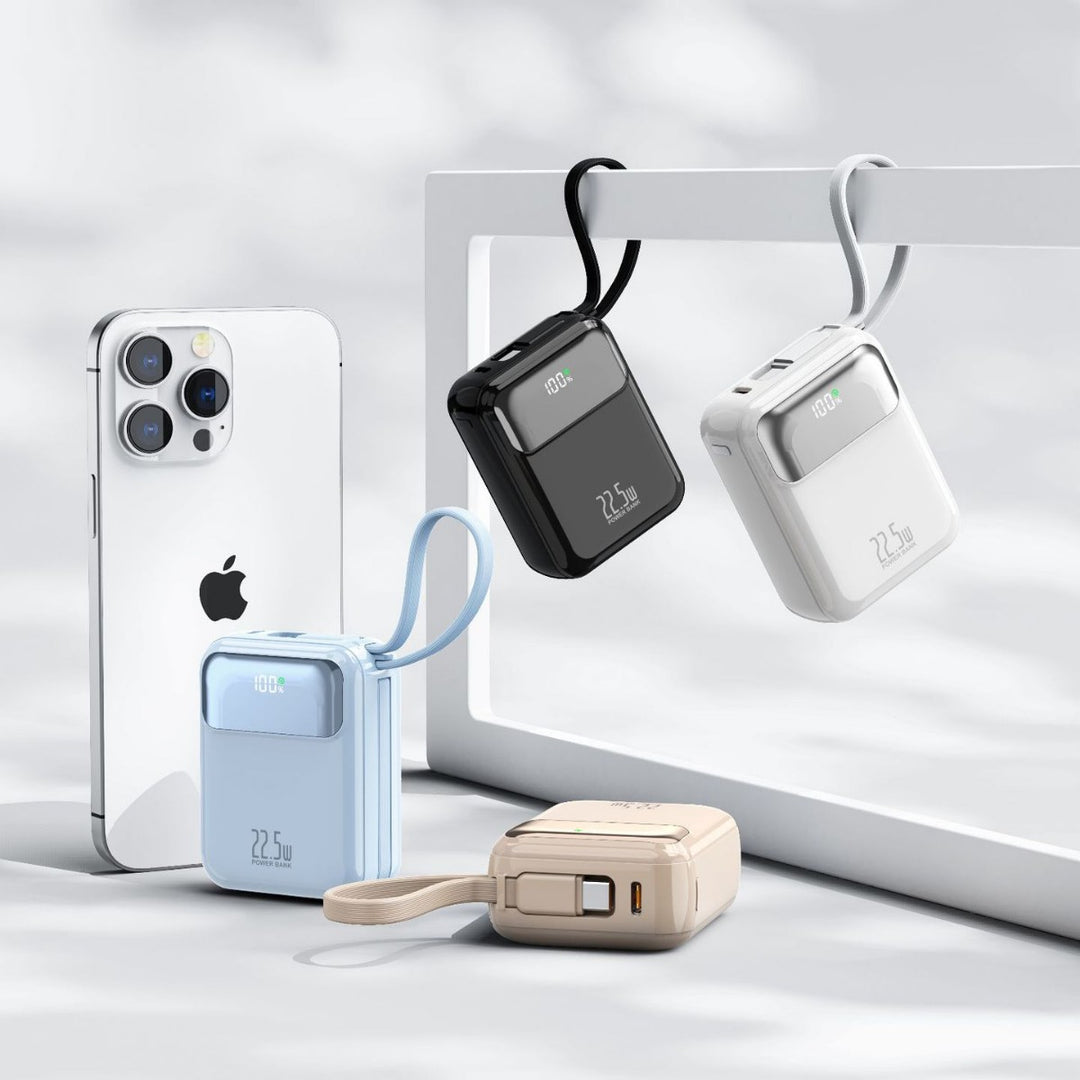 Compact power bank with multifunctional connection and digital charging display Bowlift
