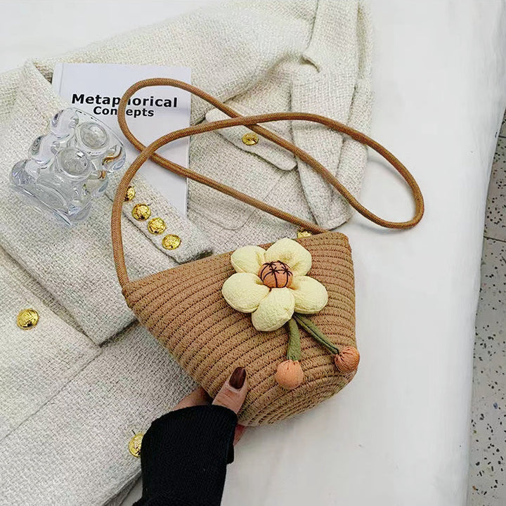 Flower-embellished shoulder bag Bowlift
