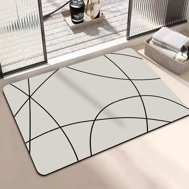 Geometric Pattern Textured Bath Mat Bowlift