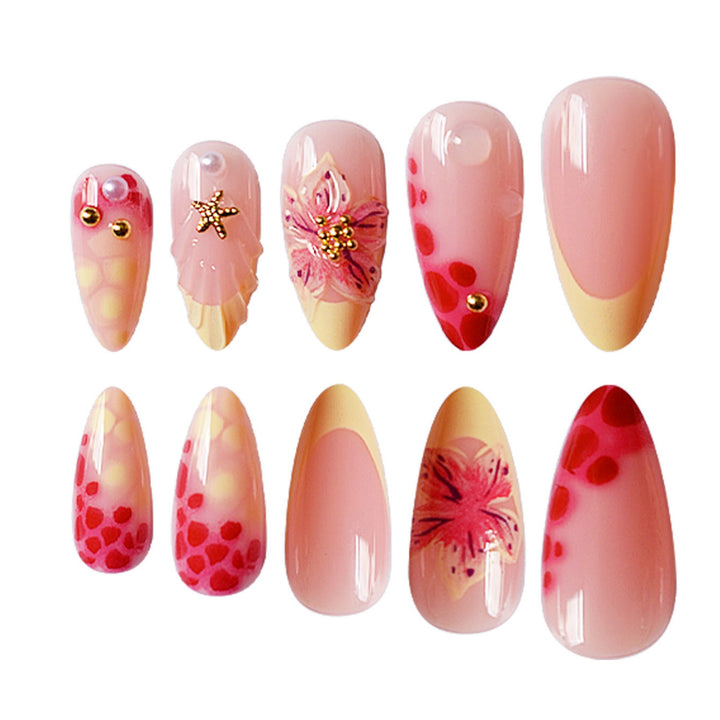 Floral 3D Acrylic Press-On Nail Art Set Bowlift