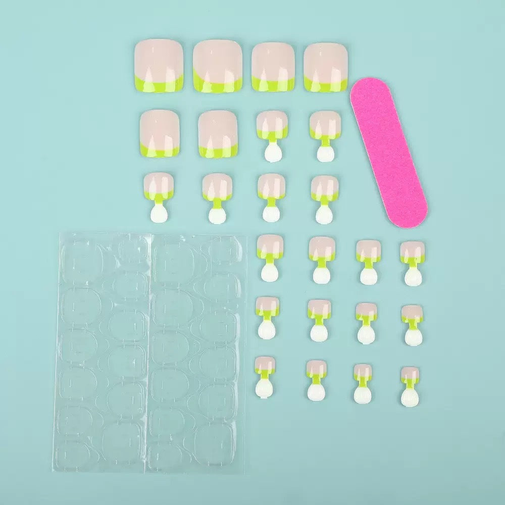 Nail art set with neon French design Bowlift