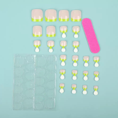 Nail art set with neon French design Bowlift