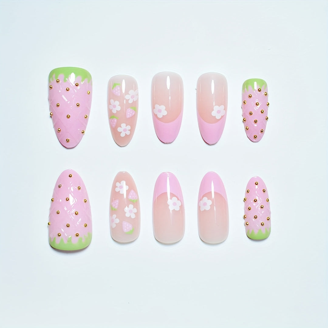Artistic Kiss-Themed Press-On Nail Art Bowlift
