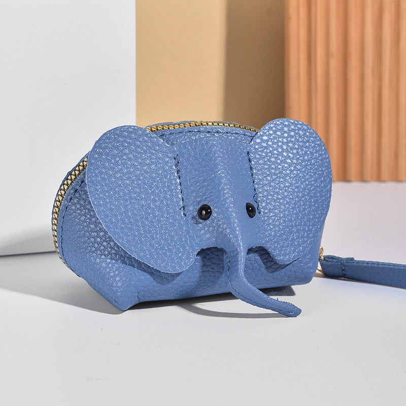 Cute Elephant-Themed Zippered Coin Purse Bowlift