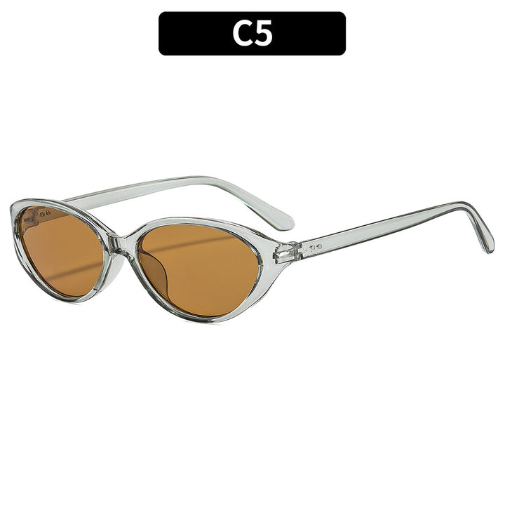 Vintage Cat-Eye Sunglasses with Transparent Frame
