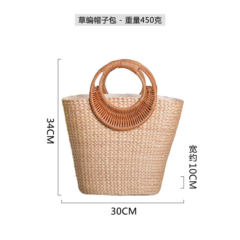 Women handcrafted beach bag with braided handles Bowlift