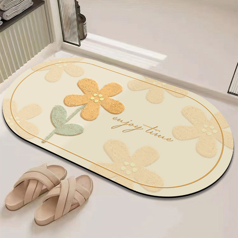 Chic Inspirational Floral Bath Mat